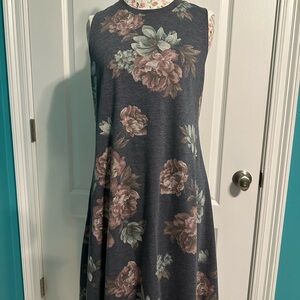 Floral Midi Dress - Charcoal and Blush